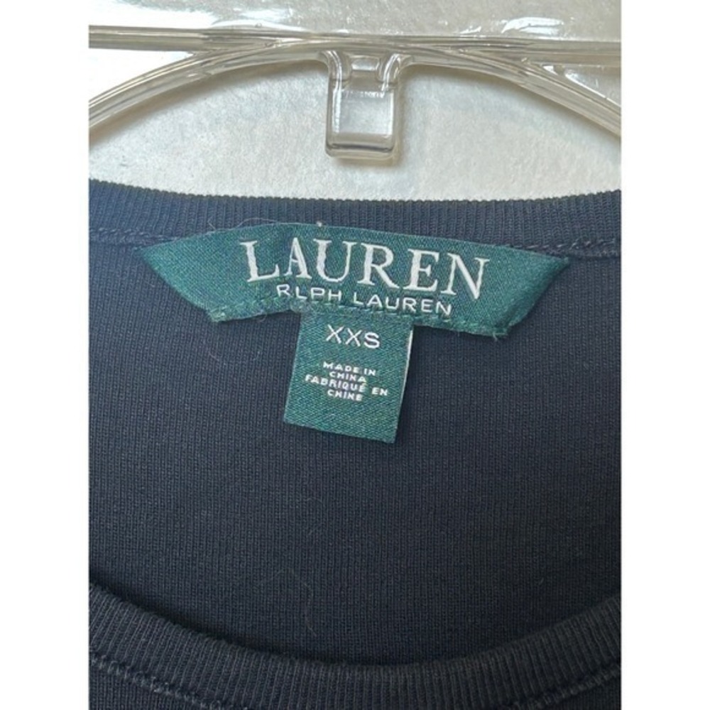 Lauren Ralph Lauren Black Long Sleeve Embroidered RL Logo Tee XXS - Picture 3 of 5